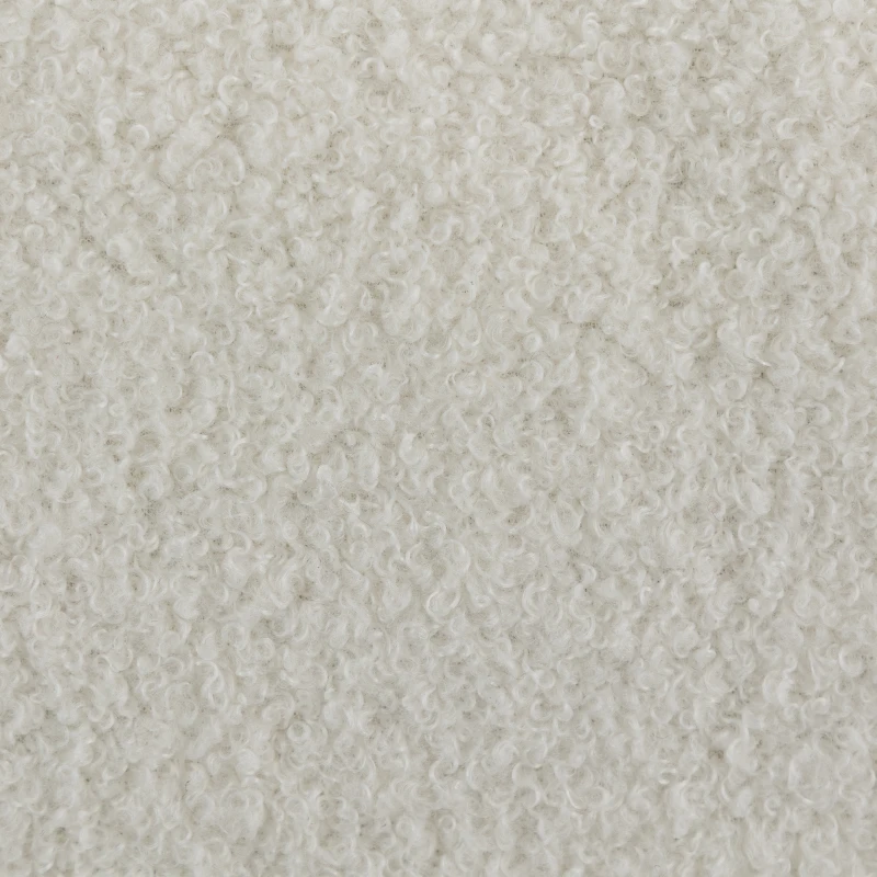 HOMCOM Fauteuil à Bascule, Rocking Chair en Peluche Teddy, Poches Latérales, Dossier à Oreilles Capitonné, Crème