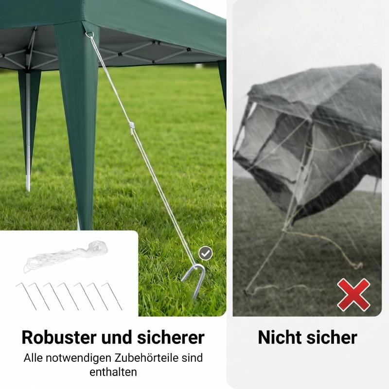 Outsunny Partytent 3 x 3 m inklapbare partytent opvouwbare tent paviljoen tuintent draagbaar 2 kleuren
