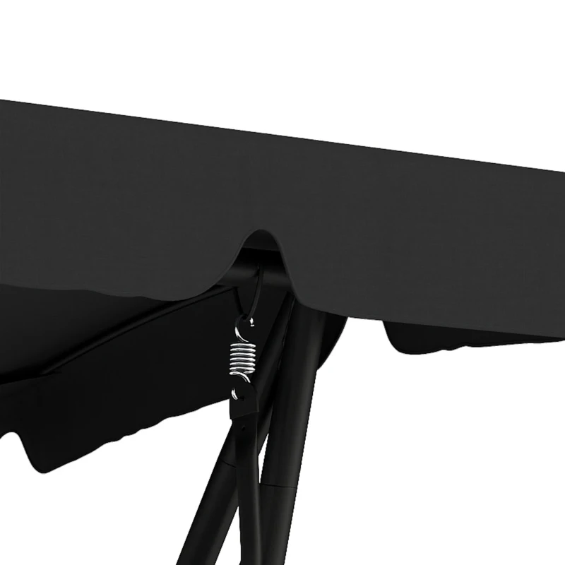 Outsunny Three-Person garden Swing Chair, with Adjustable Canopy - Black