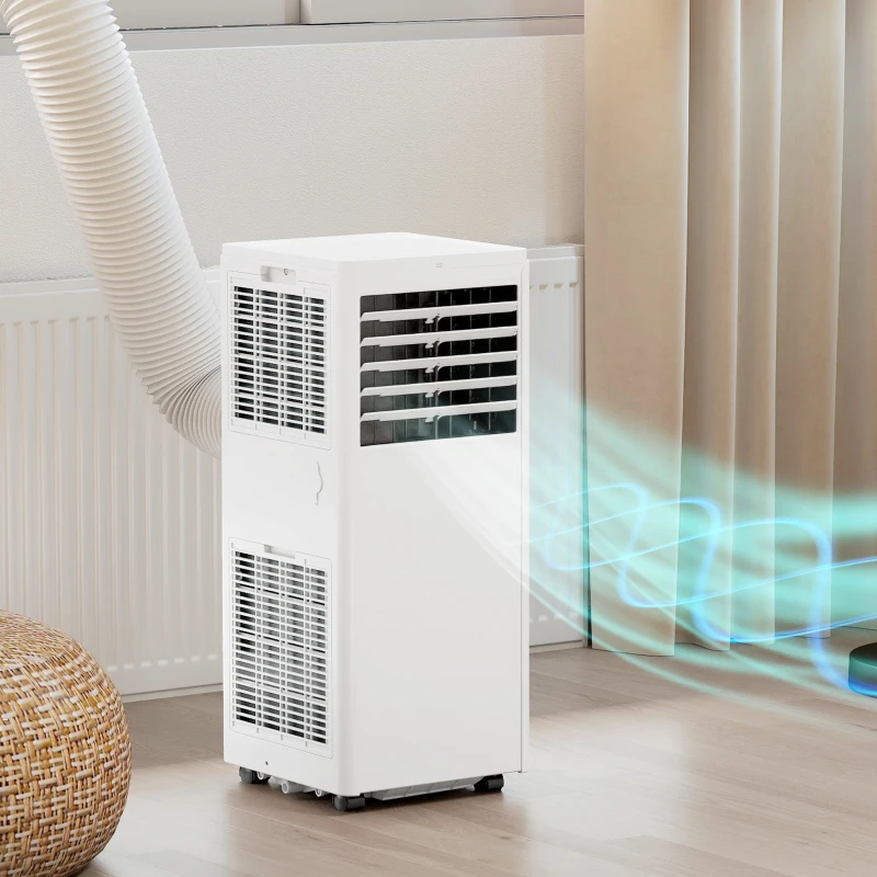 HOMCOM Tragbares Klimagerät 9000 BTU, 4-in-1 mit Kühlung, Entfeuchter, Ventilator, Schlafmodus