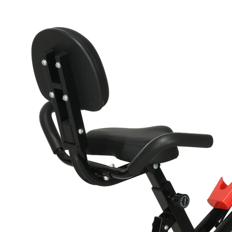 HOMCOM Hometrainer fietstrainer hometrainer LCD display opvouwbaar verstelbaar rood+zwart