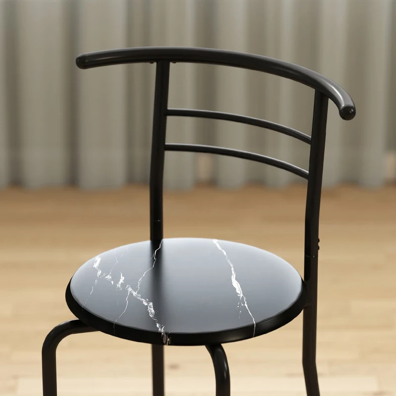 HOMCOM Set Tavolo Moderno con 2 Sedie per Sala da Pranzo, Set 3 Pezzi Mobili Salvaspazio da Cucina, Balcone, Ristorante o Bar, Marrone e Nero