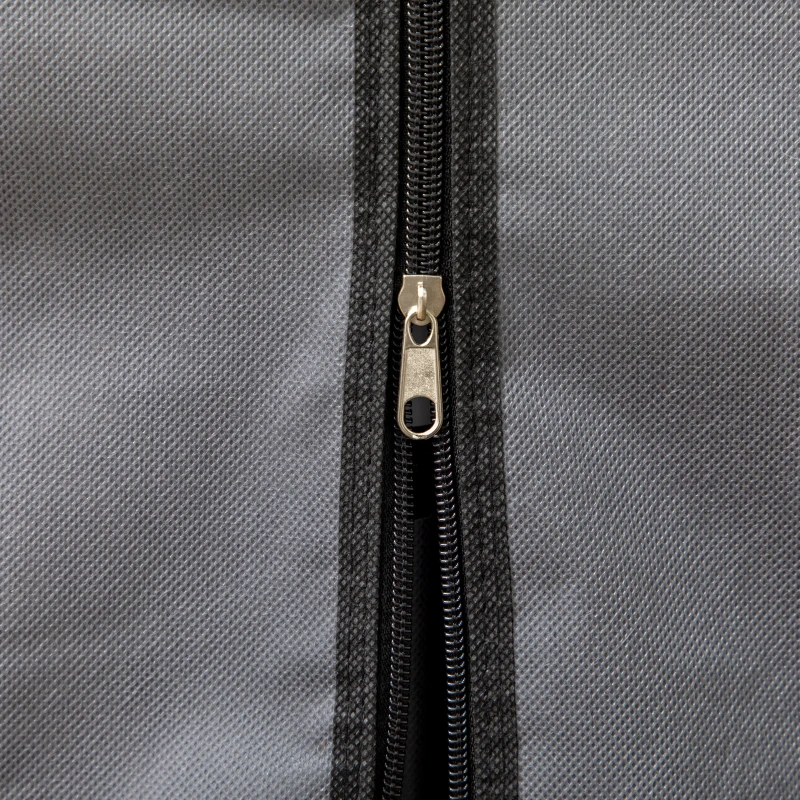 HOMCOM stoffen kledingkast, kledingkast met kledingrekken en laden, opvouwbare kledingkast met ritssluiting, opvouwbare kledingkast voor slaapkamer, niet-geweven stof, donkergrijs, 125 x 43 x 162,5 cm(m-12)