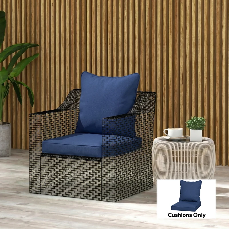 Outsunny Seat and Back Padded Cushion Set, CUSHION ONLY - Dark Blue