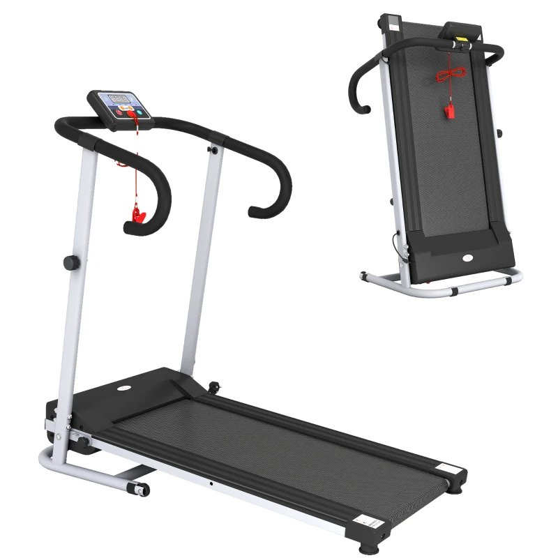 HOMCOM Cinta de Correr Plegable Cinta de Andar Eléctrica Velocidad de 1-10km/h con Pantalla LCD 125x61x118 cm Negro y Gris