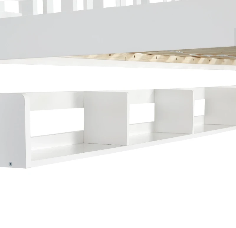 Space‑Saving Children's Bunk Bed with Safe Three-Step Ladder, Versatile Storage Bed with Under-Bed Sliding Drawers, 198L x 98W x 152H cm, White
