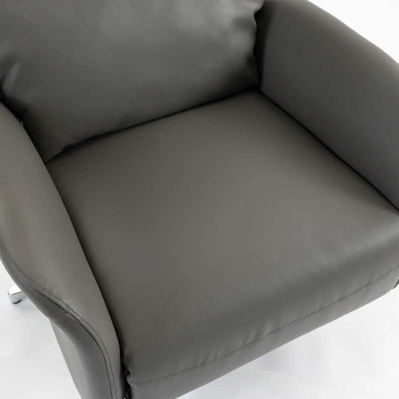 HOMCOM Power Recliner Chair, Swivel Electric Reclining Chair with Type C+USB, Recliner Armchair with Footrest, Dark Grey