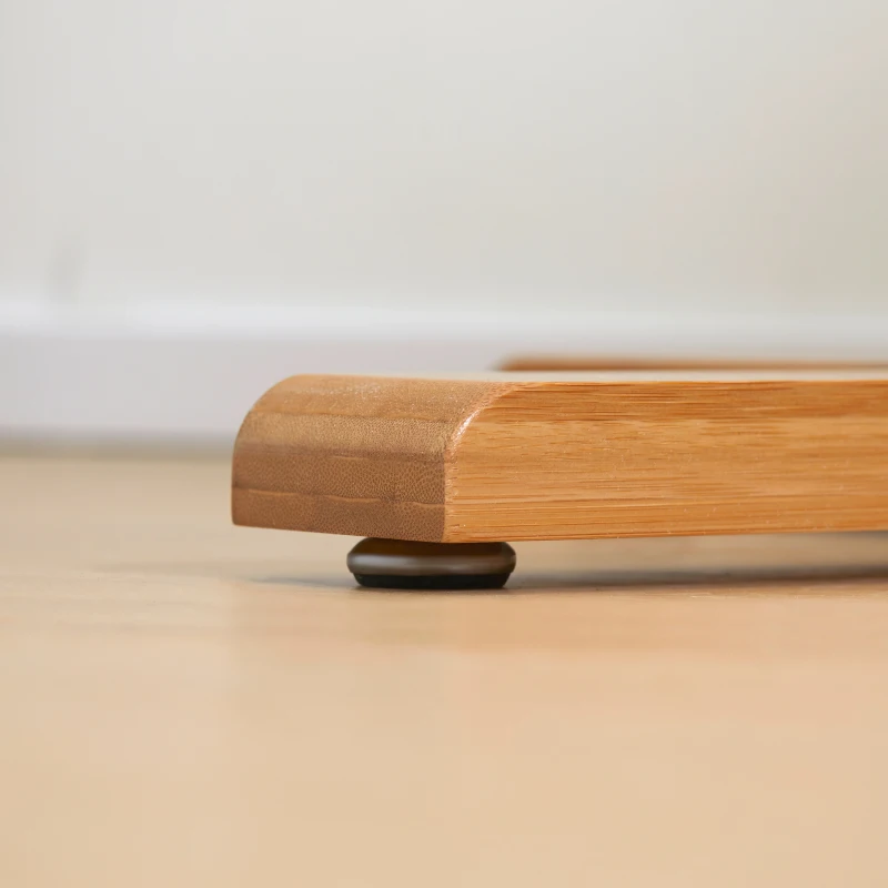 HOMCOM Portemanteau en bambou, portant à vêtements avec 8 patères, pour couloir, chambre, buanderie, bois naturel