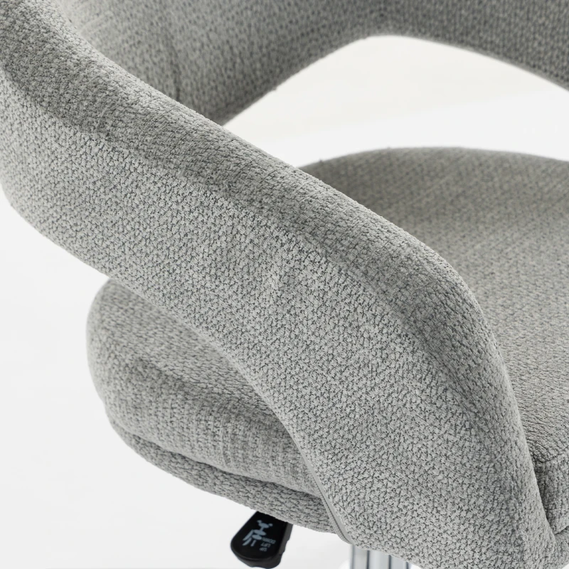 HOMCOM Sedia Ufficio Ergonomica in Chenille con Altezza Regolabile, Grigio