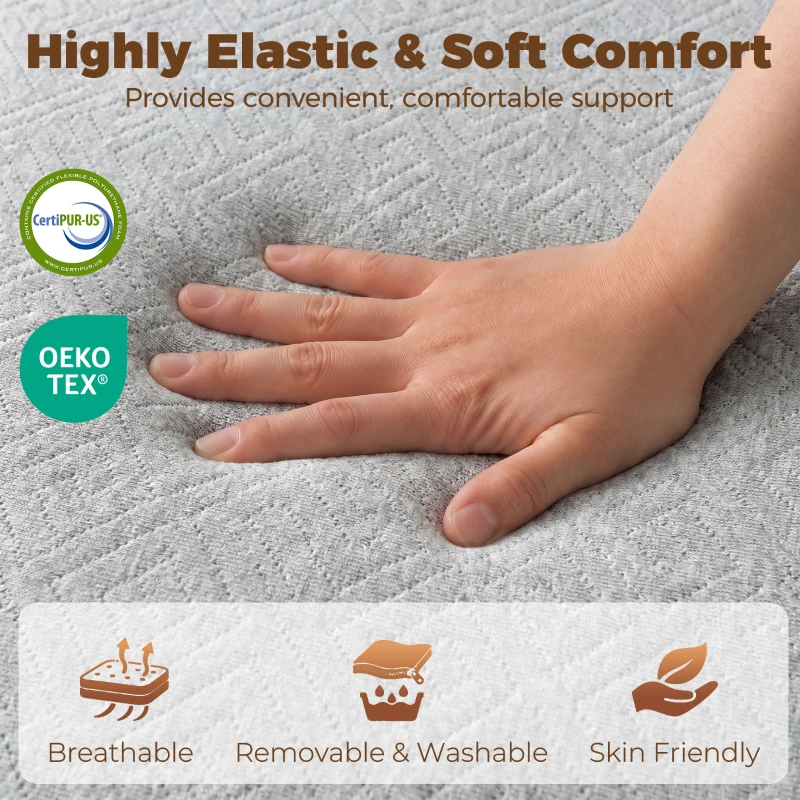 HOMCOM Materac składany 200 x 90 cm, 15 cm, składany materac, przenośny materac podłogowy z pralnym pokrowcem, certyfikat Oeko-Tex