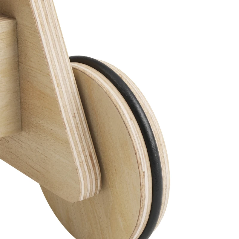 AIYAPLAY Trotteur Bebe en Bois, Chariot de Marche Bébé avec Centre d'Activités, Vitesse Réglable et 5 Blocs, dès 18 Mois, Naturel