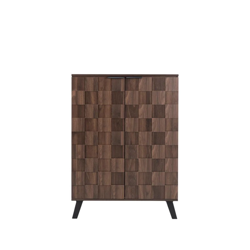 Space-Saving Shoe Cabinet with Adjustable Shelves, Modern Hallway Storage with Soft-Closing Hinges, 80L x 35W x 110H cm, Wood