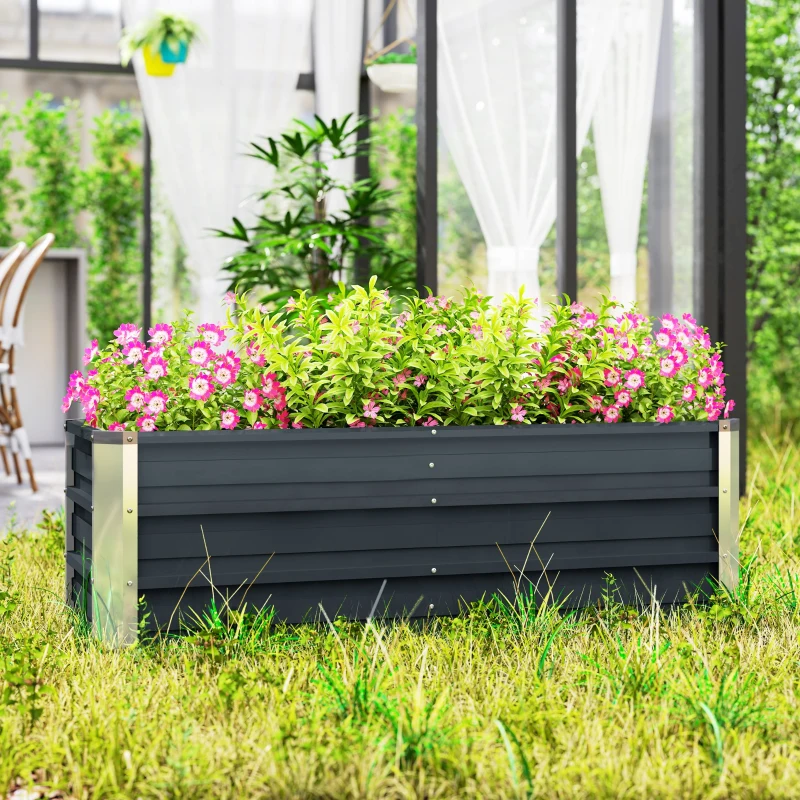 Outsunny verhoogd bed 125cm x 47cm x 40cm