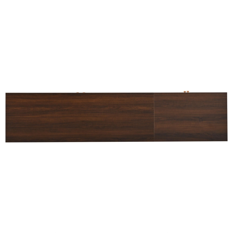 Stylish TV Cabinet for up to 80-Inch Screens, Spacious Unit with 8 Support Legs, 180L x 40W x 46.5H cm, Walnut