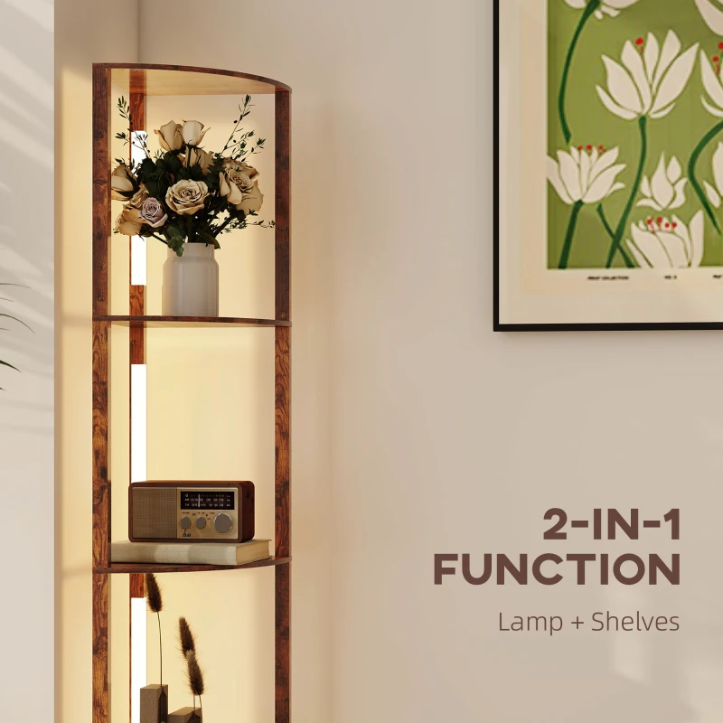 HOMCOM 4-Tier Corner Floor Lamp