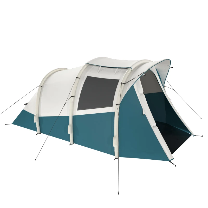 Outsunny Inflatable Camping Tent w/ Air Pump, Easy Setup 2-3 Person Blow Up Tent, Green