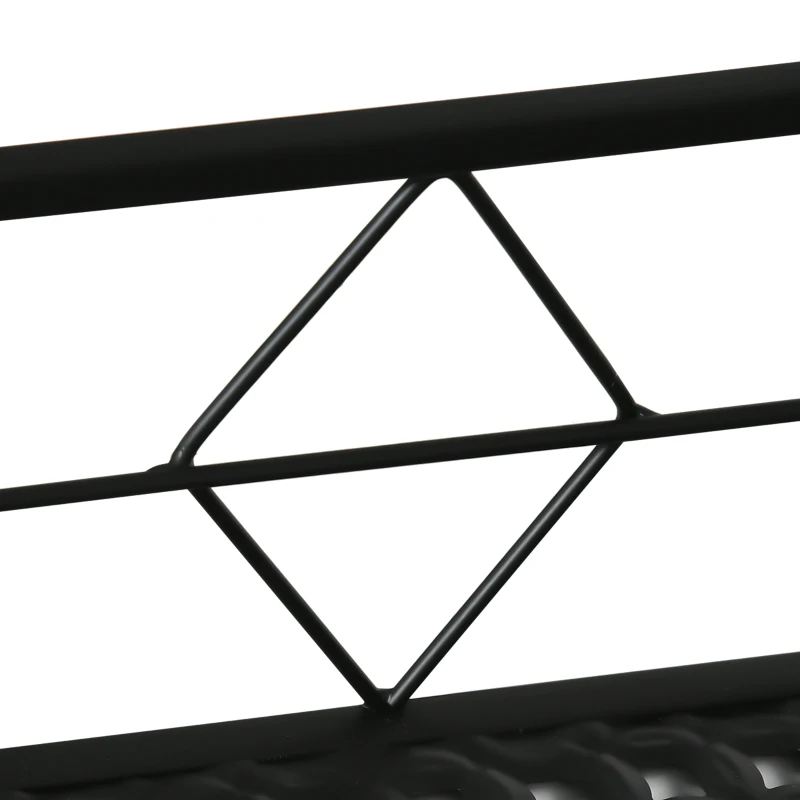 Outsunny Support de Pot de Fleurs Suspendu en Métal avec Fixations Réglables, Jardinière pour Balcon, Dim. 100L x 31l x 12H cm, Noir