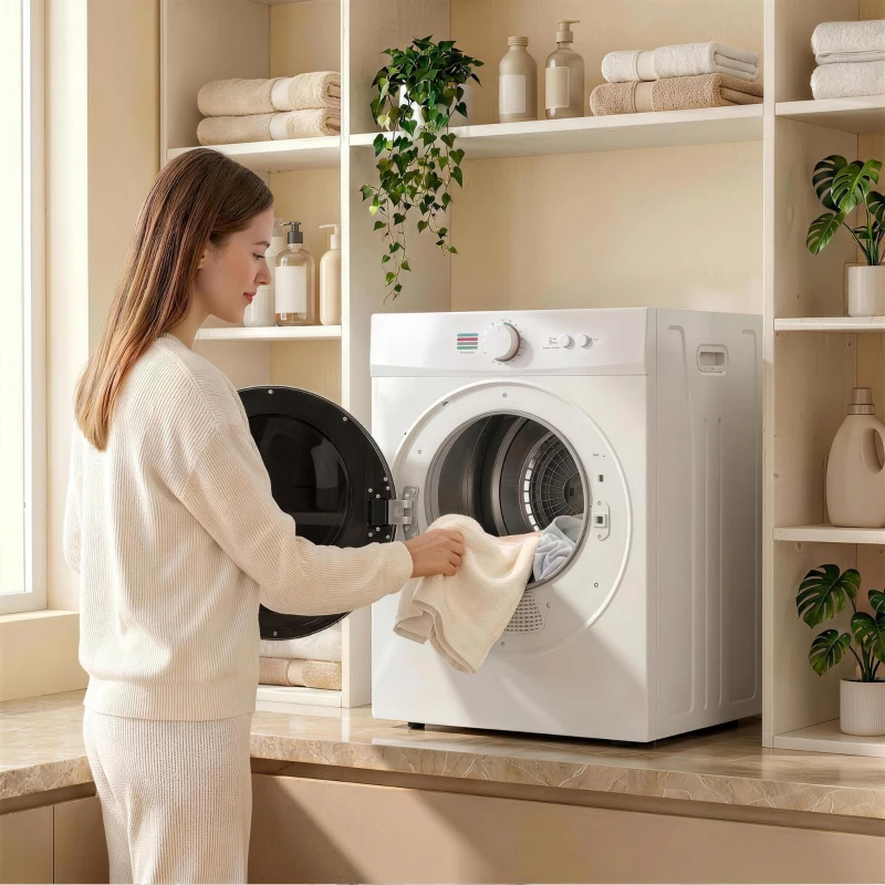 HOMCOM Mini-Tragbarer Trockner 4.8kg 1020W PTC-Heizung, Timer, Weiß