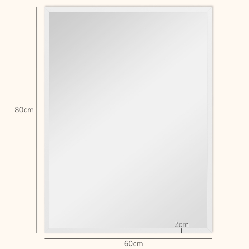 HOMCOM Lustro ścienne, 60 x 80 cm, dekoracyjne lustro wiszące, łatwy montaż, w zestawie śruby