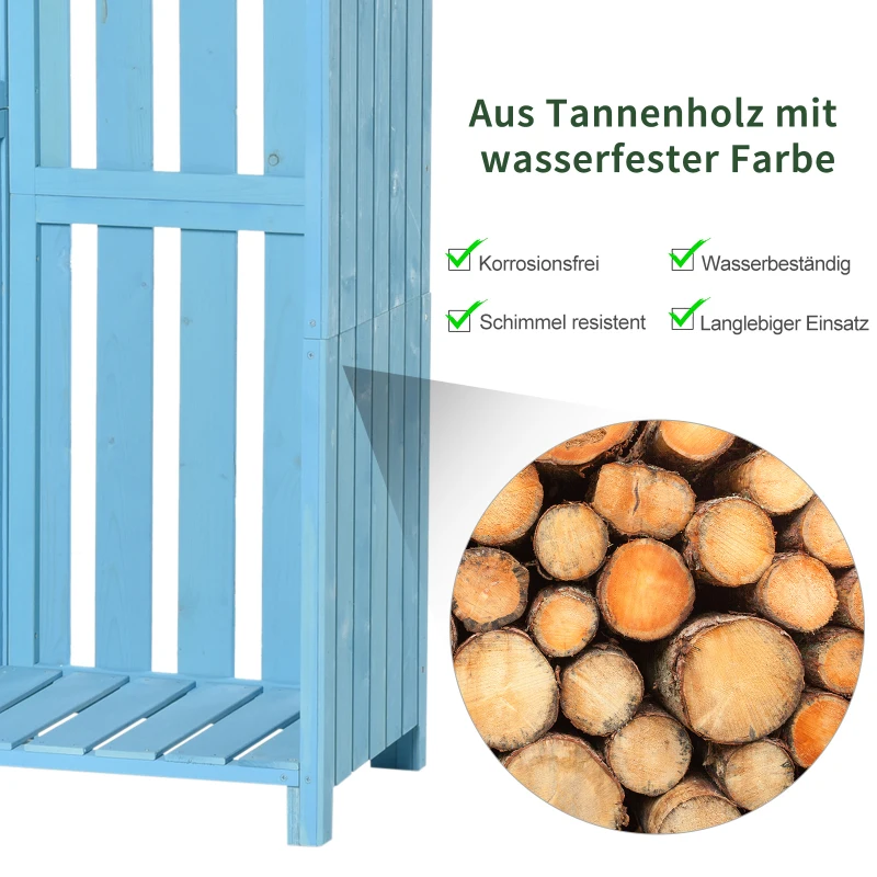 HOMCOM Tuinhuisje gereedschapsschuur gereedschapsschuur met brandhout opslagruimte asfalt dak