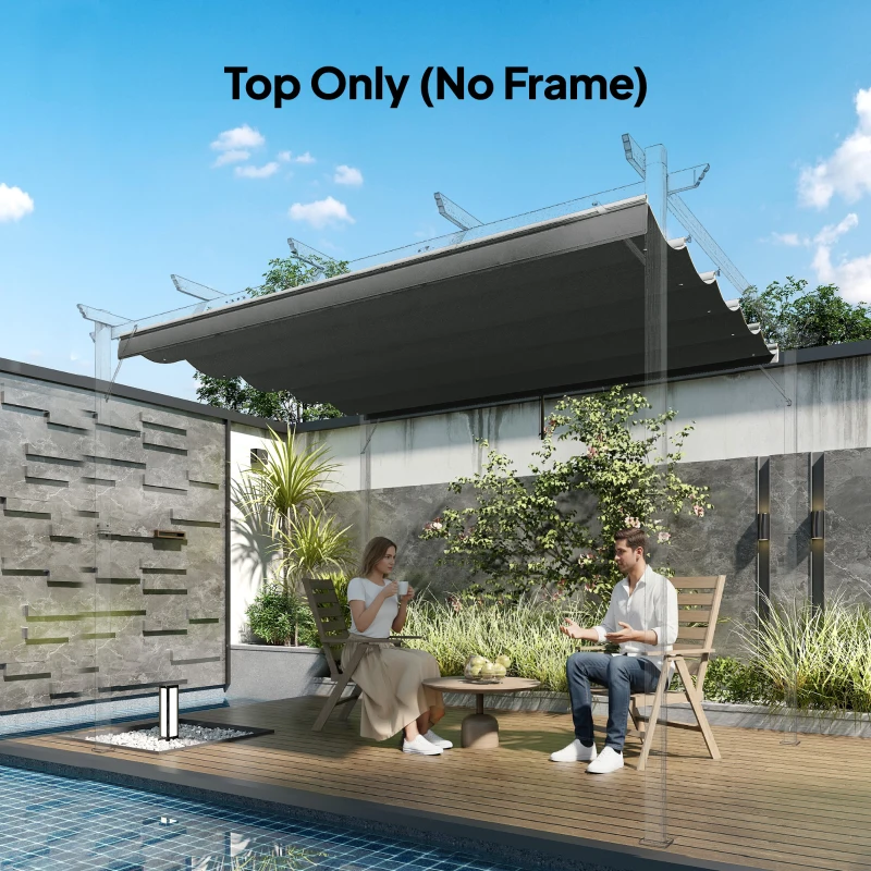 Outsunny Tettuccio di Ricambio per Gazebo da Giardino 3x3 m con 10 Fori, Copertura in Poliestere, Grigio