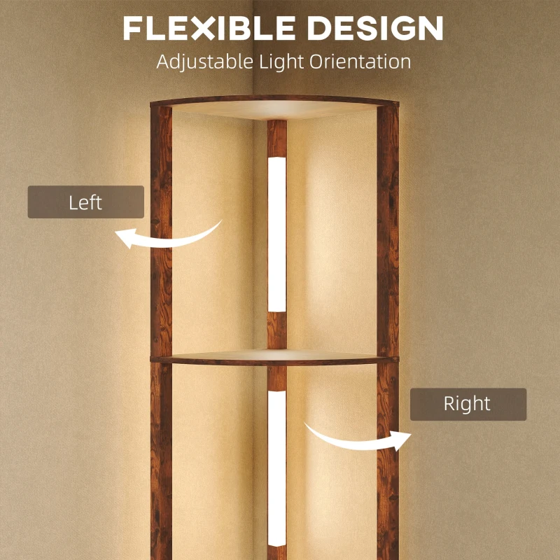 HOMCOM 4-Tier Corner Floor Lamp