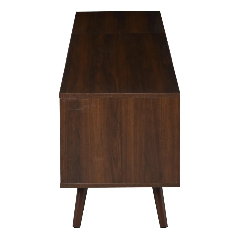 Stylish TV Cabinet for up to 80-Inch Screens, Spacious Unit with 8 Support Legs, 180L x 40W x 46.5H cm, Walnut