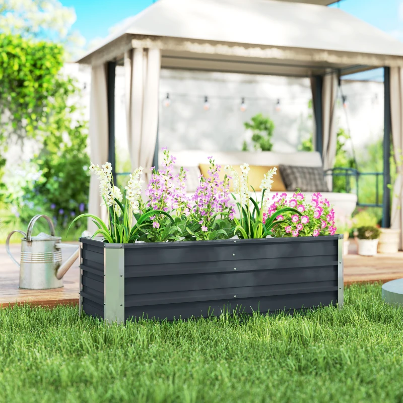 Outsunny verhoogd bed 125cm x 47cm x 40cm