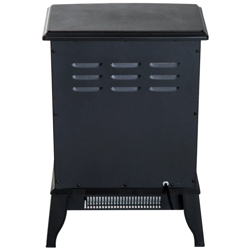 HOMCOM Chimenea Eléctrica 1000W/2000W Efecto de Llama Temperatura Ajustable y Protección Sobrecalentamiento para 15-30 ㎡ Negro