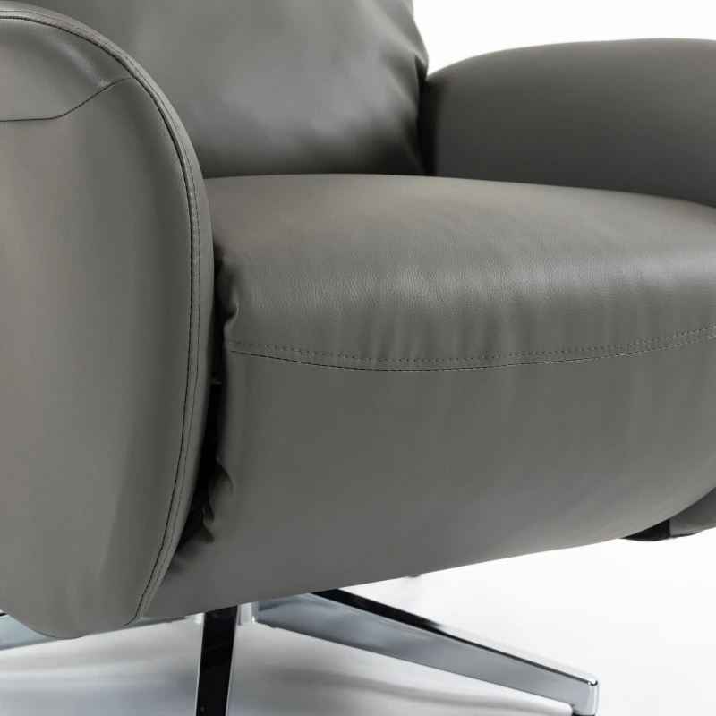 HOMCOM Power Recliner Chair, Swivel Electric Reclining Chair with Type C+USB, Recliner Armchair with Footrest, Dark Grey
