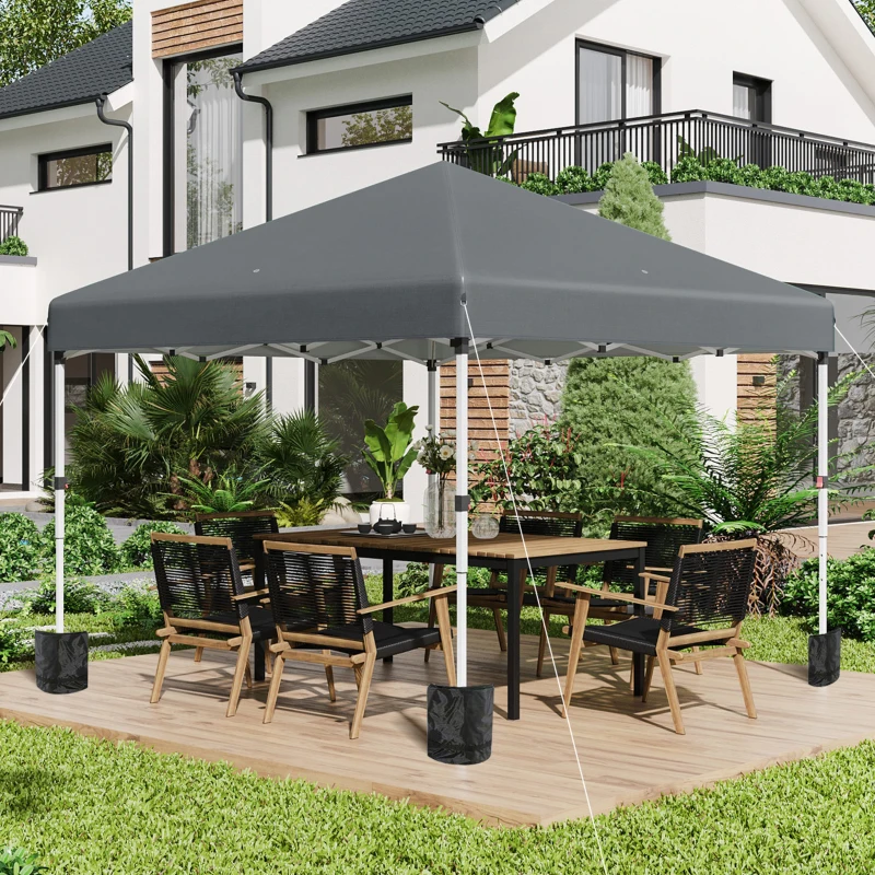 Outsunny Tonnelle barnum de jardin pop-up pliant réglable en hauteur protection UV 30+ 2 parois latérales sac de transport inclus