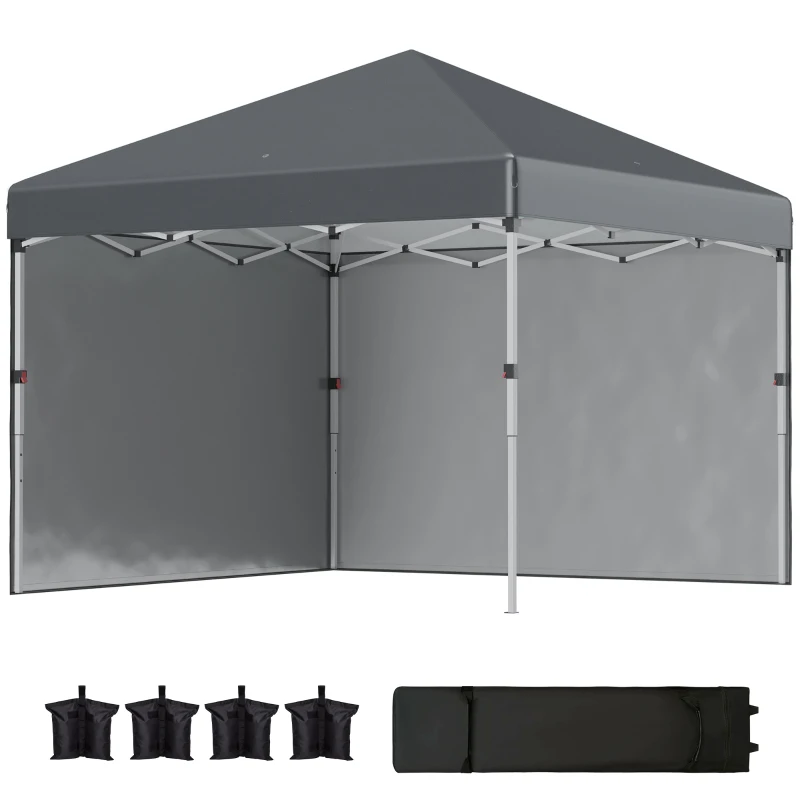 Outsunny Tonnelle barnum de jardin pop-up pliant réglable en hauteur protection UV 30+ 2 parois latérales sac de transport inclus