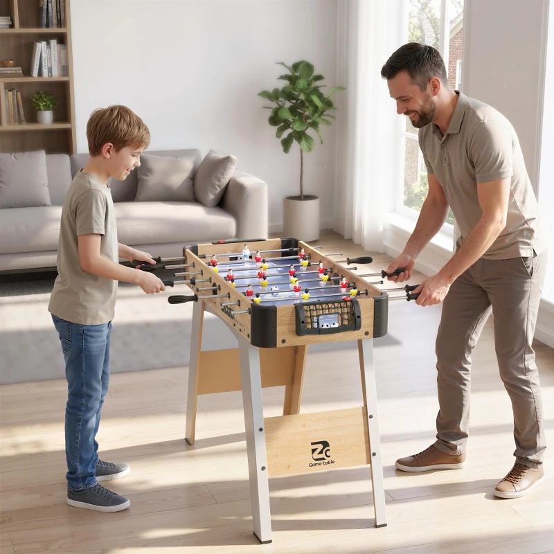 SPORTNOW Futbolín de Mesa de 89 cm con 22 Jugadores 2 Pelotas 2 Marcadores Mangos Antideslizantes 89x61,5x70 cm Morado