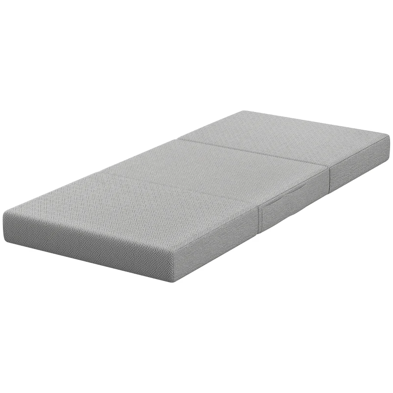 HOMCOM Materac składany 200 x 90 cm, 15 cm, składany materac, przenośny materac podłogowy z pralnym pokrowcem, certyfikat Oeko-Tex