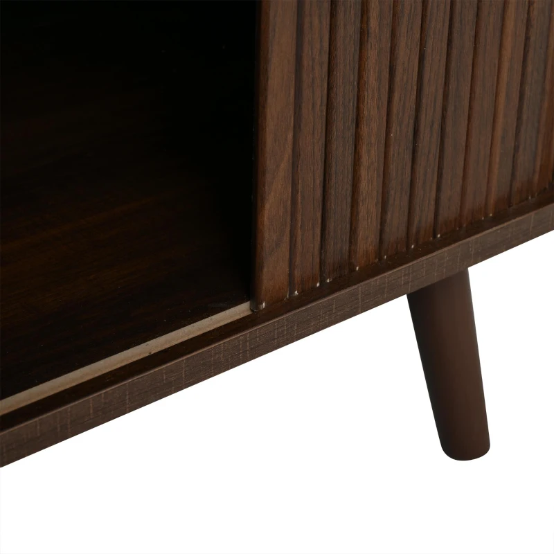 Stylish TV Cabinet for up to 80-Inch Screens, Spacious Unit with 8 Support Legs, 180L x 40W x 46.5H cm, Walnut