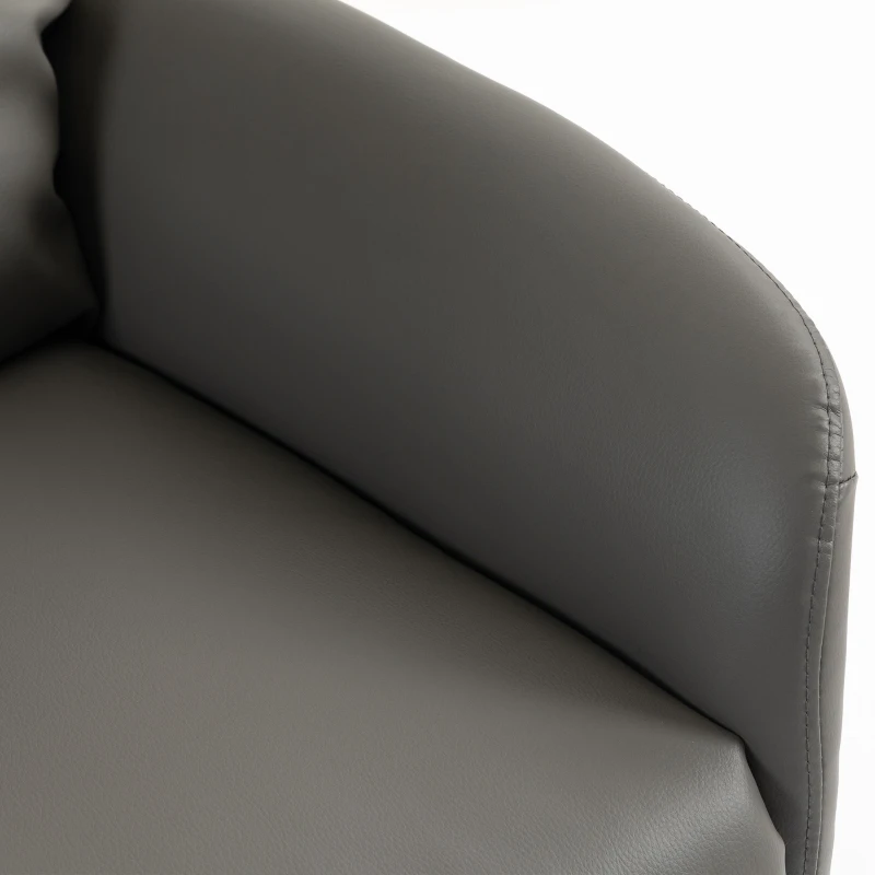 HOMCOM Power Recliner Chair, Swivel Electric Reclining Chair with Type C+USB, Recliner Armchair with Footrest, Dark Grey