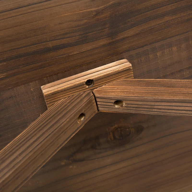 Tuintafel balkontafel houten tafel weerbestendig wielvorm massief hout naturel