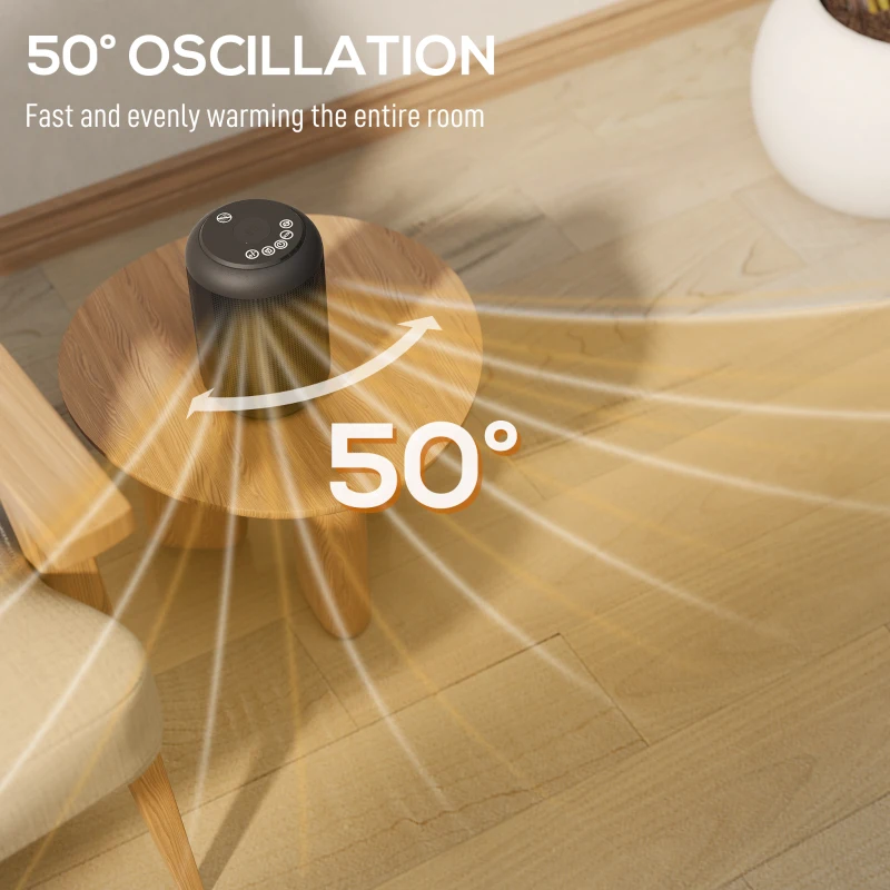 HOMCOM 1500W Ceramic Electric Heater with Fan, Timer, Oscillation - Black