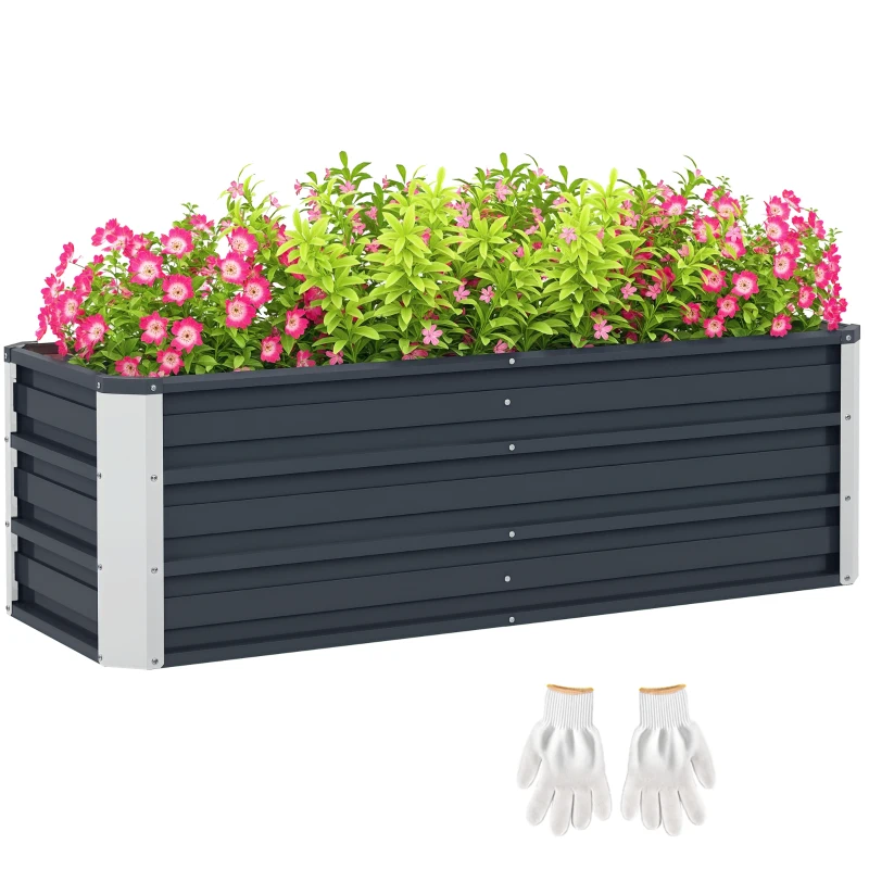 Outsunny verhoogd bed 125cm x 47cm x 40cm