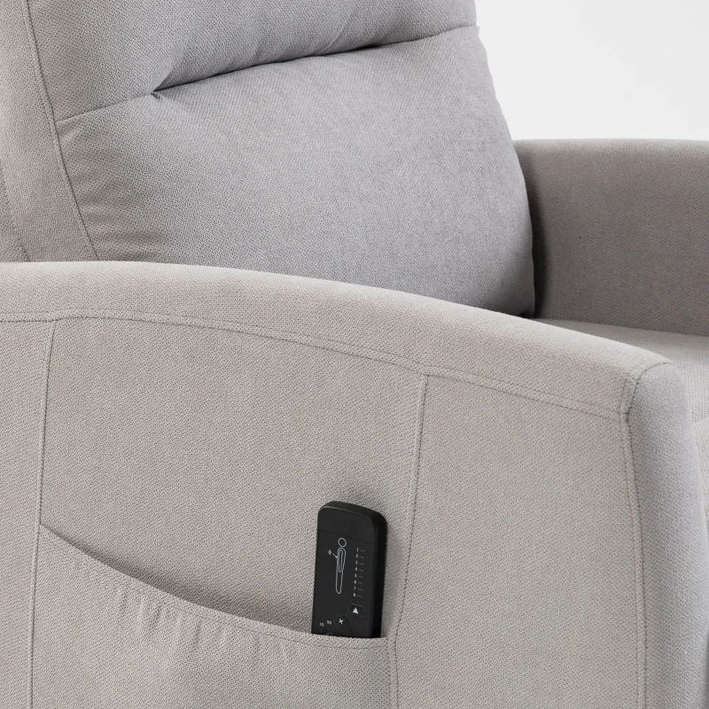 HOMCOM Fauteuil de massage inclinable fauteuil de relaxation en chenille avec repose-pieds poche latérale télécommande gris