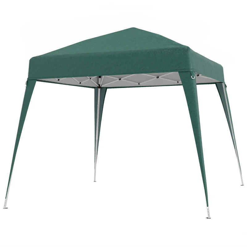 Outsunny Carpa Plegable 2,4x2,4 m, Pop-up, Cenador Pabellón de Jardín, Altura Ajustable con Bolsa de Transporte, Anti-UV, Impermeable, Gazebo para Camping, Fiestas, Exterior, Verde