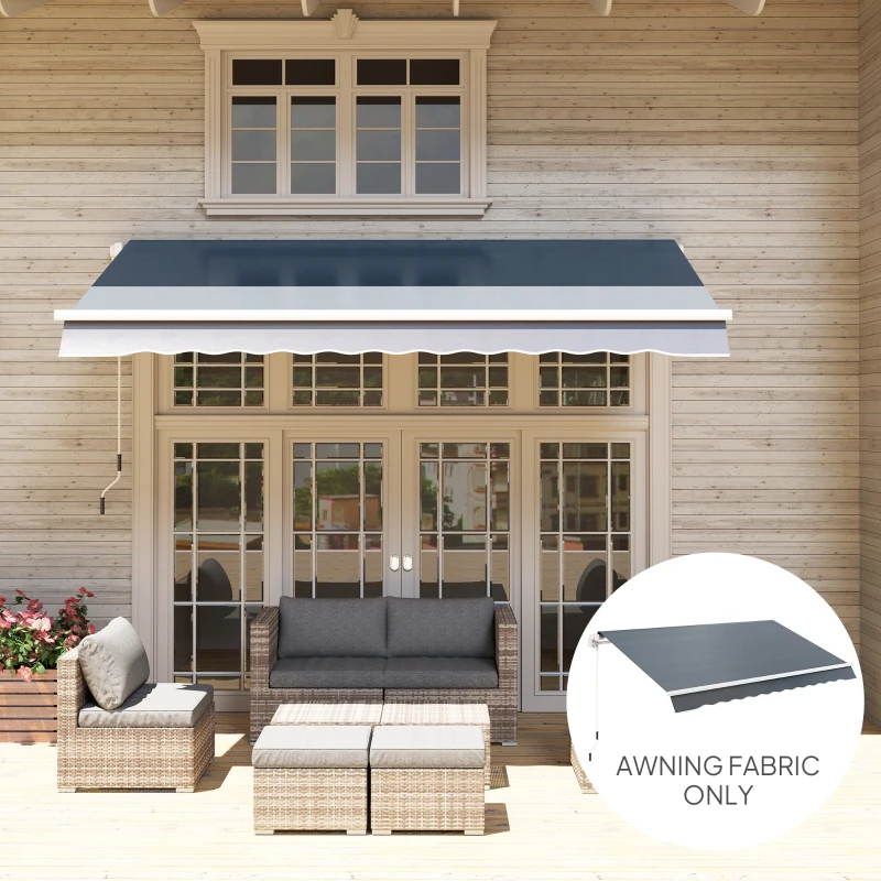 Outsunny Material de Înlocuire pentru Cort Retractabil 4x3 m din Poliester Anti UV 50+ Gri
