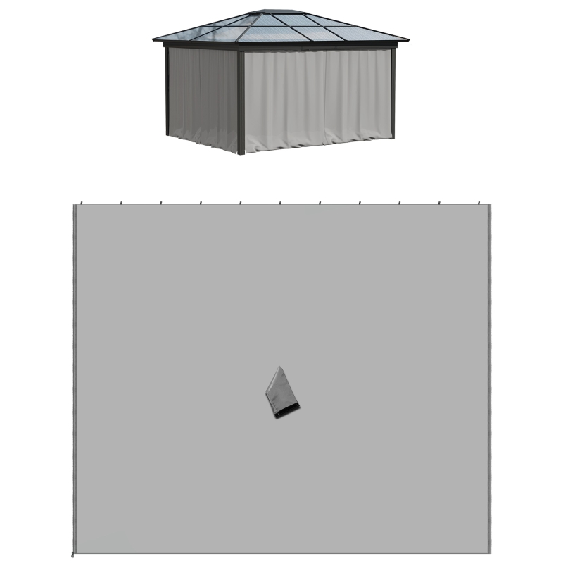 Outsunny 4 parois latérales pour pavillon de jardin tonnelle rigide 300 x 300 cm protéger de la pluie vent soleil gris clair
