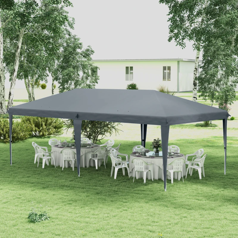 Outsunny Pavilion de Grădină Pop-up 6x3 m Pliabil, Cort pentru Evenimente cu Husă de Transport, Gri