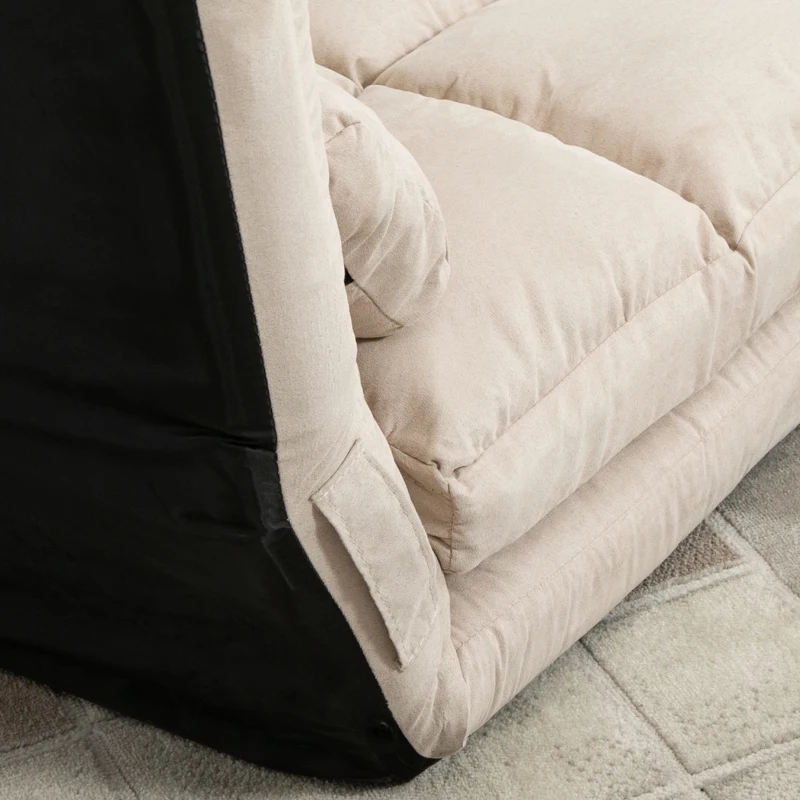 HOMCOM 2-in-1 Vloerstoel met Verstelbare Rugleuning, 102 x 73 x 60 cm, Beige(m-12)