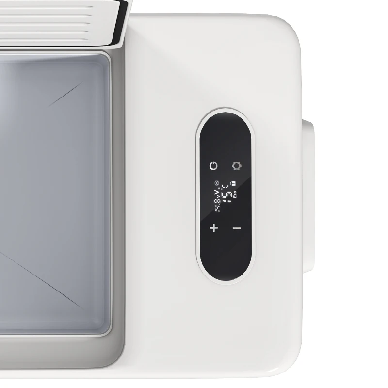 Outsunny 16,8 Liter campingkoelkast, auto-koelkast, koelbox met LED-weergave, AC- en DC-adapter, stille werking, Crèmewit