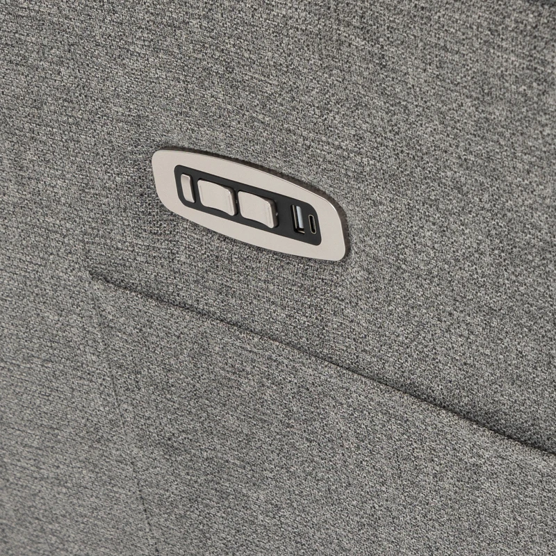 HOMCOM Poltrona relax elettrica girevole e reclinabile in tessuto con poggiatesta e USB, grigio