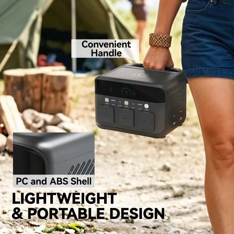 HOMCOM Portable Power Station with LiFePO4 Battery, 1.5H Fast Charge, Camping Power Pack with 600W AC/USB-A & USB-C Output