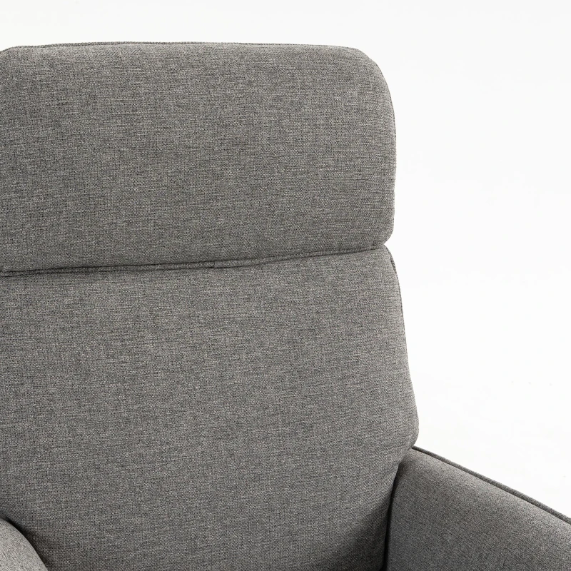 HOMCOM Poltrona relax elettrica girevole e reclinabile in tessuto con poggiatesta e USB, grigio