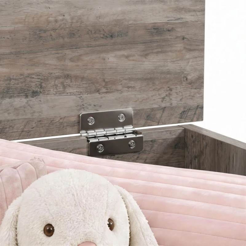 HOMCOM Panca contenitore con coperchio ribaltabile e cerniere di sicurezza, 80x40x45 cm, grigio